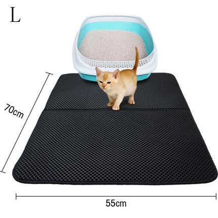 Double Layer Litter Cat Bed Pads Pet Cat Litter Mat Trapping Pets Litter Box Mat Pet Product Bed For Cats House Clean Mat