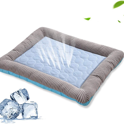 Pet Cooling Pad Bed For Dogs Cats Puppy Kitten Cool Mat Pet Blanket Ice Silk Material Soft For Summer Sleeping  Blue Breathable