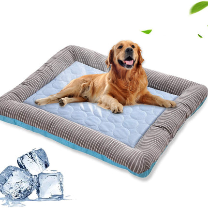 Pet Cooling Pad Bed For Dogs Cats Puppy Kitten Cool Mat Pet Blanket Ice Silk Material Soft For Summer Sleeping  Blue Breathable